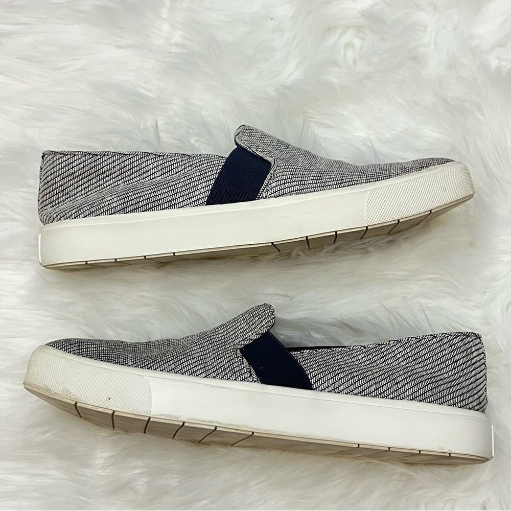 Vince Blair Gray Woven Canvas Slip On Sneaker 7